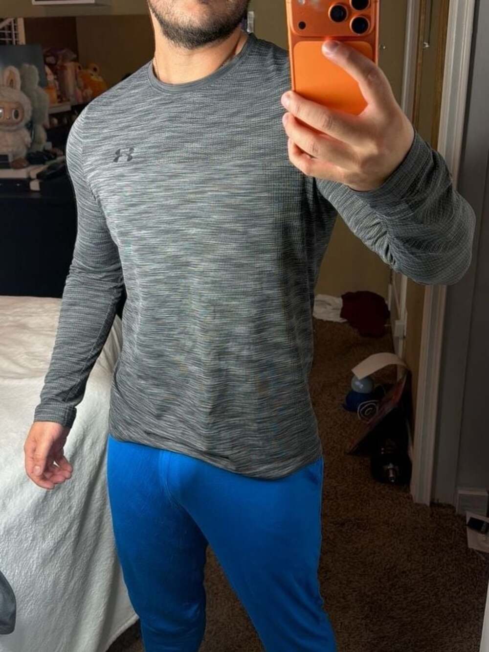 Under Armour Men's Threadborne Seamless HeatGear Long Sleeve Shirt Graphite Gray